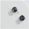 Image 3 : 14K YELLOW GOLD BLUE TOPAZ  EARRINGS