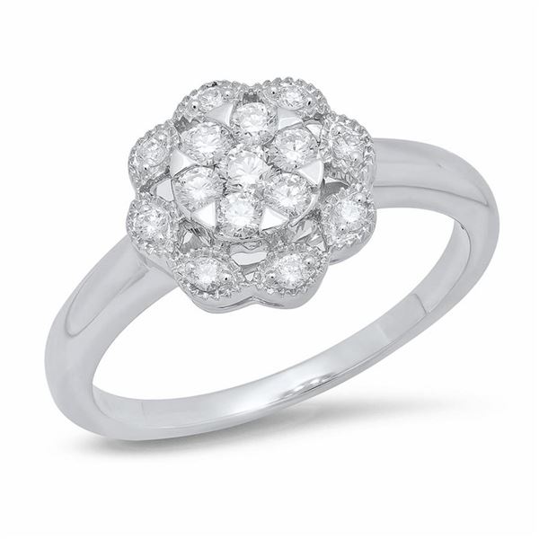 14K White Gold 0.33CTW Diamond Ring, (I1-I2/H-I)