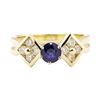 Image 2 : 1.02 ctw Blue Sapphire and Diamond Ring - 14KT Yellow Gold