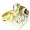 Image 5 : 18kt Yellow Gold and Sterling Silver 2.73 ctw Garnet and Diamond Cocktail Ring