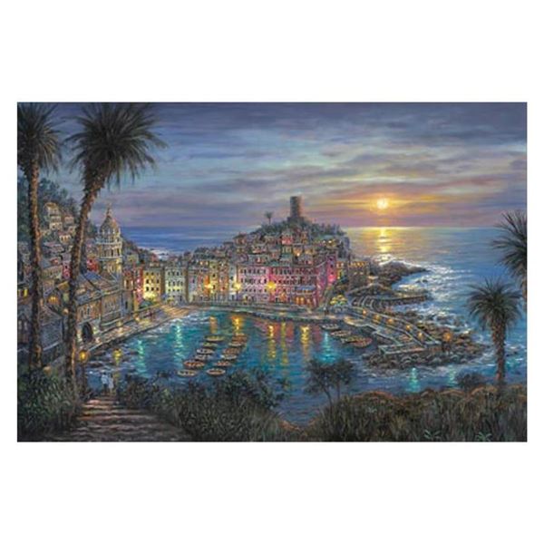 Robert Finale, "Vernazza Sunset" Hand Signed, Artist Embellished Limited Edition