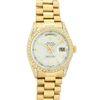 Image 5 : Rolex Mens 18K Yellow Silver Diamond Lugs Quickset President Wristwatch With Rol