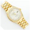 Image 6 : Rolex Mens 18K Yellow Silver Diamond Lugs Quickset President Wristwatch With Rol