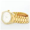 Image 8 : Rolex Mens 18K Yellow Silver Diamond Lugs Quickset President Wristwatch With Rol