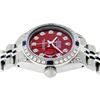 Image 3 : Rolex Ladies Stainless Steel Red Diamond Lugs & Sapphire Datejust Wristwatch
