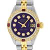 Image 1 : Rolex Ladies 2 Tone YG/SS Purple Diamond & Ruby Oyster Perpetaul Datejust Wristw