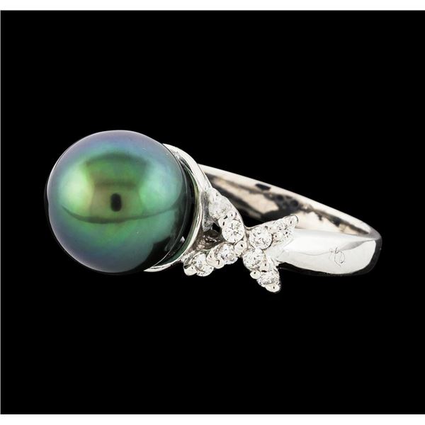 Pearl and Diamond Ring - 14KT White Gold