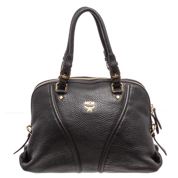 MCM Black Leather Medium Milla Tote Bag
