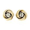Image 1 : Victorian 14kt Yellow Gold 0.36 ctw Old Mine Cut Diamond Love Knot Stud Earrings