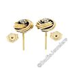 Image 4 : Victorian 14kt Yellow Gold 0.36 ctw Old Mine Cut Diamond Love Knot Stud Earrings