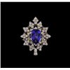 Image 2 : 14KT White Gold 2.45 ctw Tanzanite and Diamond Ring