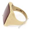 Image 6 : Vintage Men's Brushed 10k Yellow Gold Rectangular Carnelian Solitaire Ring