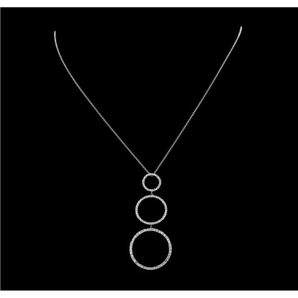 1.03 ctw Diamond Circle Pendant with Chain - 18KT White Gold