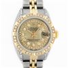 Image 1 : Rolex Ladies 2 Tone Champagne Diamond Lugs & Pyramid Datejust Wriswatch