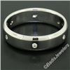Image 2 : Men's Jeff Cooper Platinum 0.12 ctw Round Diamond 5.8mm Beveled Band Ring
