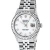 Image 3 : Rolex Mens Stainless Steel MOP Princess Cut Diamond Lugs 36MM Datejust Wristwatc