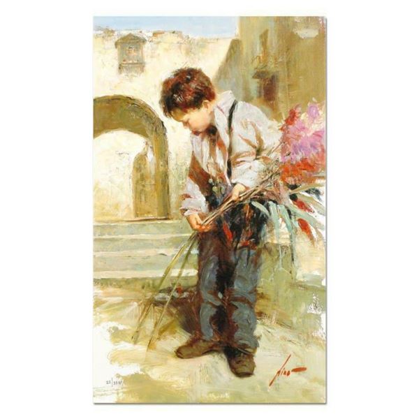 Pino (1939-2010), "Lines in the Sand" Artist Embellished Limited Edition on Canv