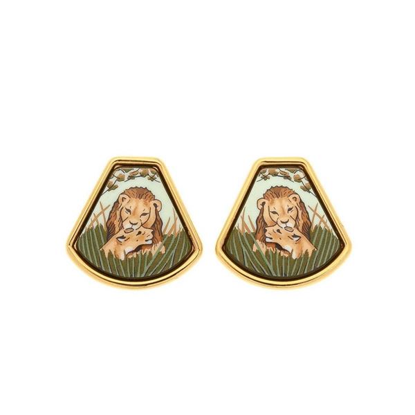 Hermes Multi Enamel Clip-on Earrings