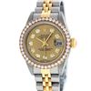 Image 1 : Rolex Ladies Quickset 2 Tone Champagne 1 ctw YG Diamond Oyster Perpetual Datejus