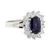 Image 1 : 2.55 ctw Sapphire and Diamond Ring - 14KT White Gold