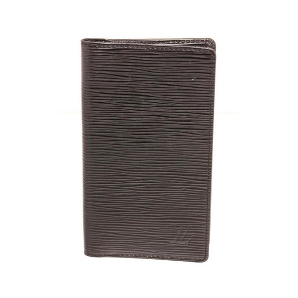 Louis Vuitton Black Epi Leather Long Checkbook Card Bifold Wallet