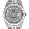 Image 1 : Rolex Mens Stainless Steel Meteorite Diamond 36MM Datejust Wristwatch
