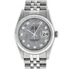 Image 2 : Rolex Mens Stainless Steel Meteorite Diamond 36MM Datejust Wristwatch