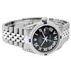 Image 3 : Rolex Mens Stainless Steel Black Roman Diamond Lugs & Sapphire Datejust Wristwat