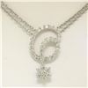 Image 2 : 18K White Gold 1.15 ctw F VS2 Diamond Cluster Star Double Cable Chain Necklace