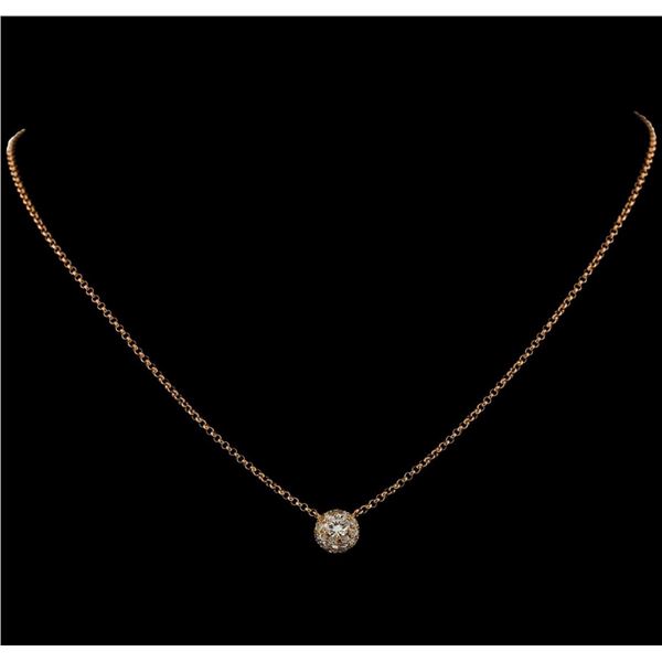 0.88 ctw Diamond Necklace - 18KT Rose Gold