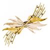 Image 6 : Jabel Vintage 18K Gold .90 ctw Diamond Textured Multi-Wire Spray Bow Brooch Pin