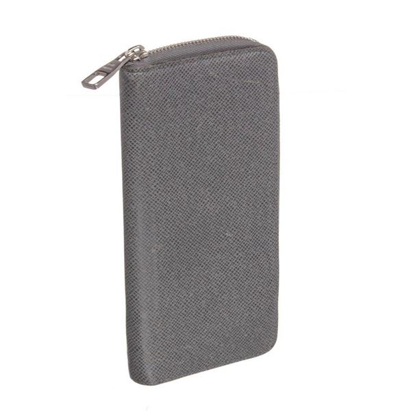 Louis Vuitton Gray Taiga Leather Vertical Zippy Wallet