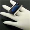 Image 3 : Baccarat Sterling Silver Wide Louxor Blue Mordore Crystal Ring