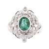 Image 2 : 1.54 ctw Emerald and Diamond Ring - 14KT White Gold