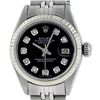 Image 1 : Rolex Ladies Stainless Steel Black Diamond 26MM Oyster Perpetual Datejust