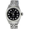 Image 2 : Rolex Ladies Stainless Steel Black Diamond 26MM Oyster Perpetual Datejust