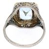 Image 5 : Art Deco 14k Two Tone Gold 2.50 ctw Cushion Blue Aquamarine Filigree Ring