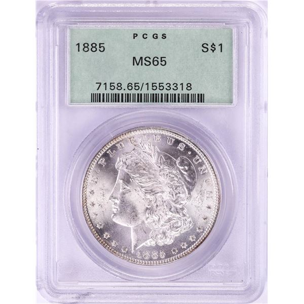 1885 $1 Morgan Silver Dollar Coin PCGS MS65 Old Green Holder