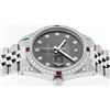 Image 7 : Rolex Men's Stainless Steel Diamond & Ruby Datejust Wristwatch