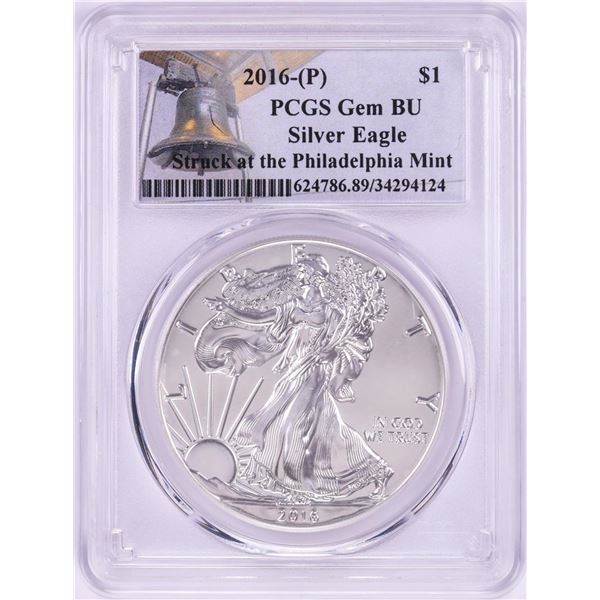 2016-P $1 American Silver Eagle Coin PCGS Gem BU Struck at the Philadelphia Mint