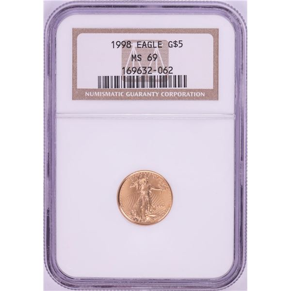 1998 $5 American Gold Eagle Coin NGC MS69