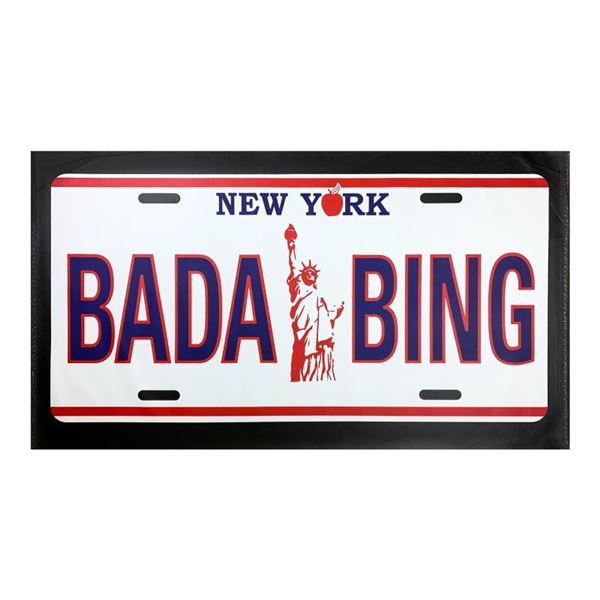 Steve Kaufman (1960-2010) "BADA BING" Original Mixed Media on Canvas