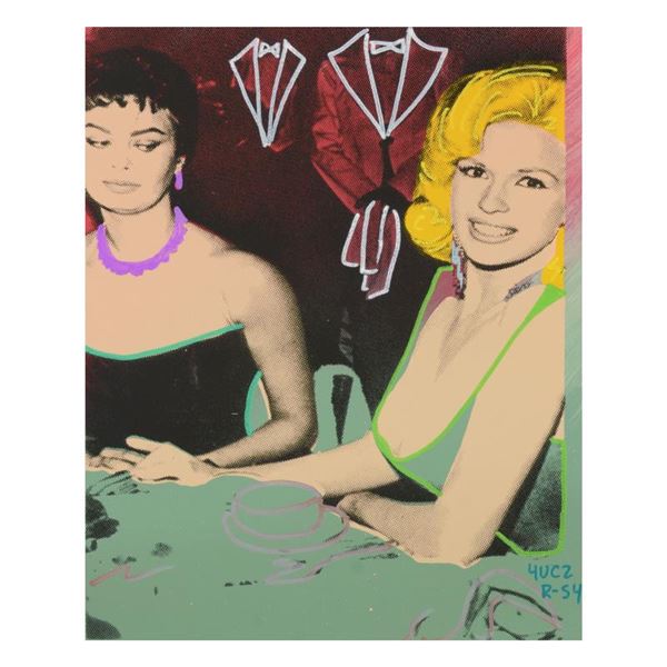 Ringo Daniel Funes "Sophia Takes a Peek" Original Mixed Media on Canvas