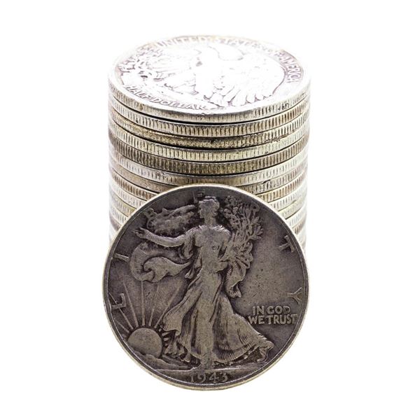Roll of (20) Mixed Date Walking Liberty Half Dollar Coins