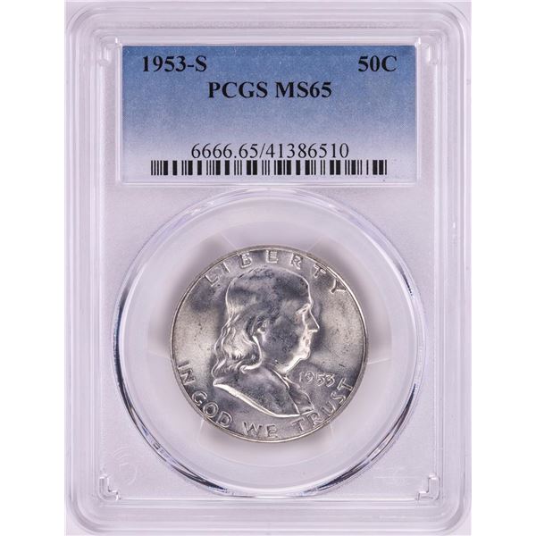 1953-S Franklin Half Dollar Coin PCGS MS65
