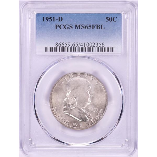 1951-D Franklin Half Dollar Coin PCGS MS65FBL