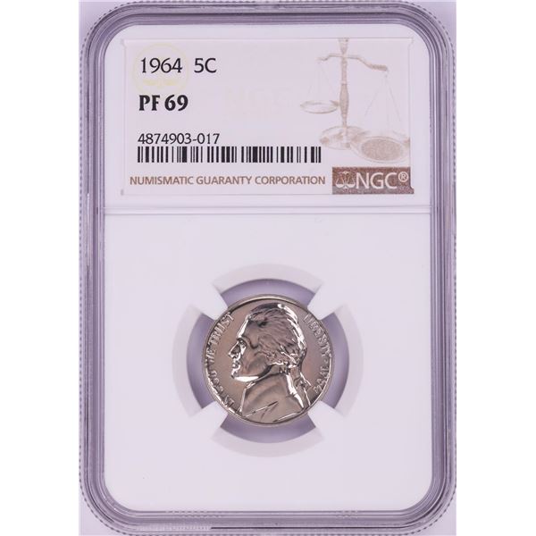 1964 Proof Jefferson Nickel Coin NGC PF69