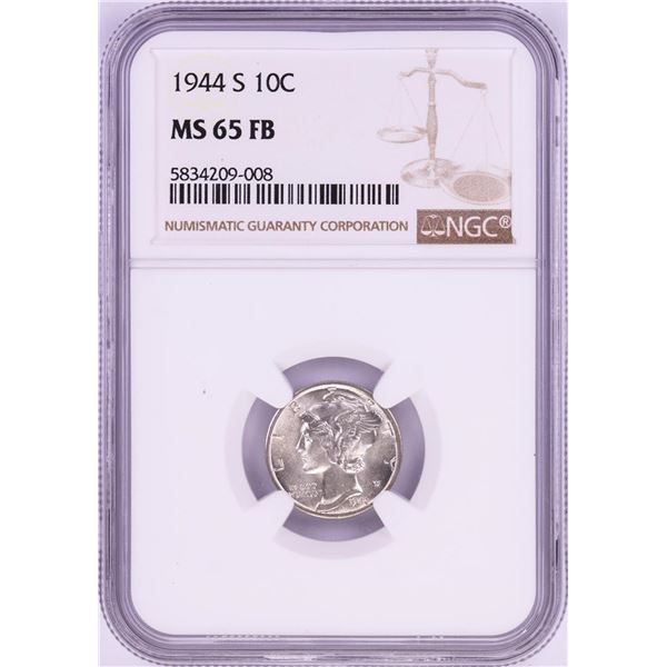 1944-S Mercury Dime Coin NGC MS65FB