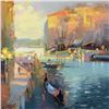 Image 2 : Feng "Entering the Grand Canal" Original Oil on Canvas