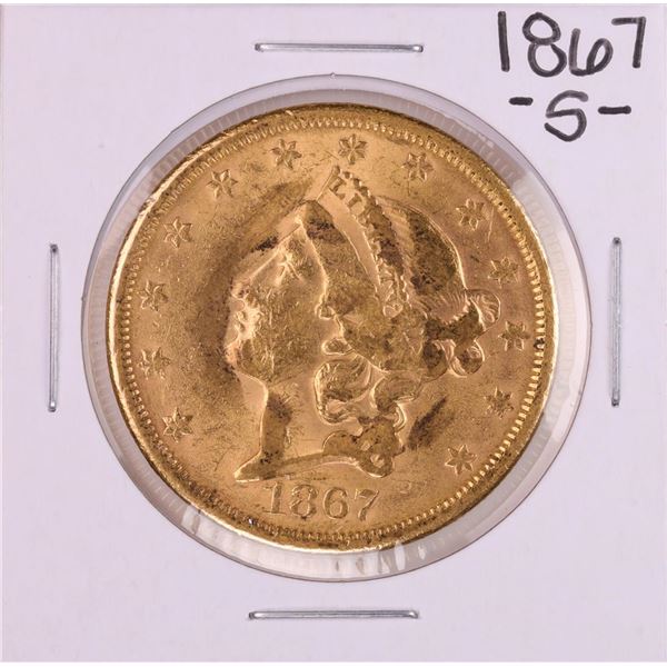 1867-S $20 Liberty Head Double Eagle Gold Coin